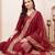 women regular kurta with trousers & with dupatta