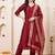 women regular kurta with trousers & with dupatta