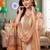 women ethnic motifs printed regular linen kurta with trousers & dupatta