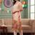 women ethnic motifs printed regular linen kurta with trousers & dupatta