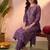 women ethnic motifs embroidered regular thread work kurta with trousers