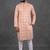 Peach pure cotton printed kurta pajama