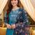 women floral embroidered regular thread work kurta with trousers & with dupatta