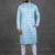 Sky blue pure cotton printed kurta pajama