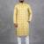 Yellow pure cotton printed kurta pajama