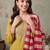 women ethnic motifs embroidered regular thread work kurta with trousers & with dupatta
