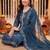 women floral embroidered regular thread work kurta with trousers & with dupatta