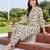 women printed regular kurta with trousers