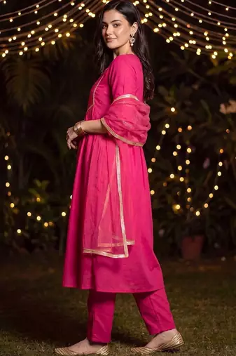 women empire kurta with trousers & with dupatta