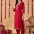 women ethnic motifs embroidered regular thread work kurta with trousers