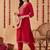 women ethnic motifs embroidered regular thread work kurta with trousers