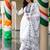 women ethnic motifs embroidered regular mirror work cotton kurta with trousers & with dupatta