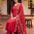 women ethnic motifs embroidered empire thread work kurta with trousers & with dupatta