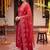 women ethnic motifs embroidered empire thread work kurta with trousers & with dupatta