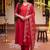 women ethnic motifs embroidered empire thread work kurta with trousers & with dupatta