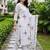 women floral printed regular thread work cotton kurta with trousers & with dupatta