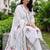 women floral printed regular thread work cotton kurta with trousers & with dupatta
