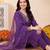 women ethnic motifs embroidered regular thread work kurta with trousers & with dupatta