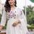 women floral printed empire cotton kurta with trousers & with dupatta