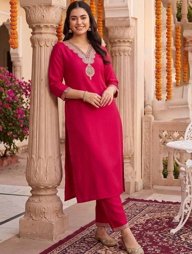 women regular liva kurta with trousers