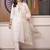 women floral embroidered regular thread work cotton kurta with trousers & with dupatta