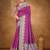Banarasi magenta silk blend saree with golden zari work, border and tassels with blouse