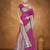 Banarasi magenta silk blend saree with golden zari work, border and tassels with blouse