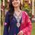 women ethnic motifs embroidered regular kurta with trousers & with dupatta