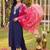 women ethnic motifs embroidered regular kurta with trousers & with dupatta