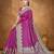Banarasi magenta silk blend saree with golden zari work, border and tassels with blouse