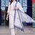women ethnic regular thread work cotton kurta with trousers & with dupatta