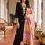 women ethnic motifs embroidered regular thread work kurta with palazzos & with dupatta