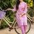 women printed regular cotton kurta with trousers
