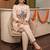 women printed regular kurta with trousers