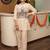women printed regular kurta with trousers