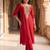 women ethnic motifs embroidered regular sequinned liva kurta with trousers