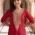 women ethnic motifs embroidered regular sequinned liva kurta with trousers
