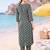 women printed regular cotton kurta with trousers