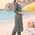 women printed regular cotton kurta with trousers
