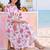 women floral printed pleated cotton kurta with trousers