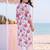 women floral printed pleated cotton kurta with trousers