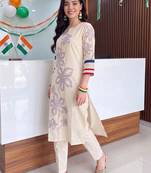 women floral printed regular kurta with trousers