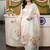 women floral printed regular thread work kurta with trousers & with dupatta
