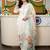 women floral printed regular thread work kurta with trousers & with dupatta