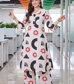 women printed regular cotton kurta with palazzos