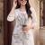 women floral embroidered regular thread work cotton kurta with palazzos