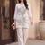 women floral embroidered regular thread work cotton kurta with palazzos