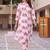 women printed regular cotton kurta with trousers