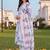 women floral printed empire cotton kurta with palazzos & with dupatta