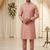 Peach soft heavy silk sequins embroidered kurta pajama